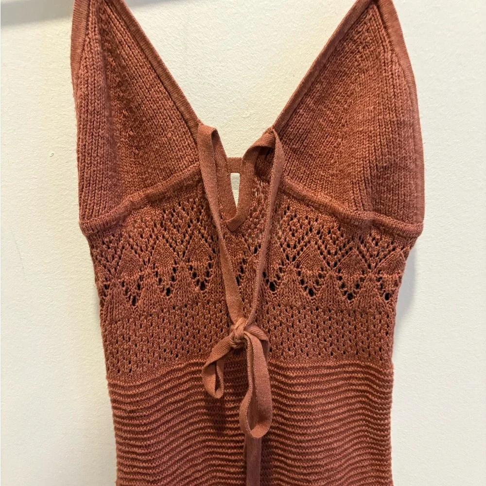 Abercrombie and fitch chocolate brown knit maxi dress size Medium - Picture 3 of 4